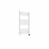 Bergen 1000 x 600mm Straight White Thermostatic Touch Control Electric Heated Towel Rail