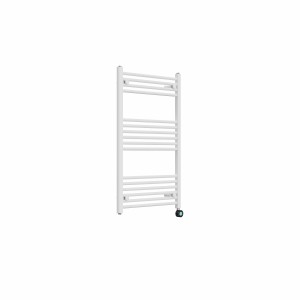 Bergen 1000 x 600mm Straight White Thermostatic Touch Control Electric Heated Towel Rail