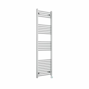 Bergen 1600 x 500mm Straight Chrome Thermostatic Touch Control Electric Heated Towel Rail