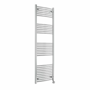 Fjord 1800 x 600mm Curved Chrome Thermostatic Touch Control Electric Heated Towel Rail