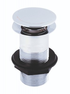 Unslotted Click Clack Basin Waste - Brass/ABS - Chrome