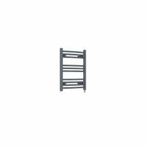 Fjord 600 x 500mm Curved Anthracite Electric Heated Towel Rail