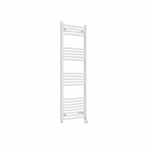 Fjord 1400 x 500mm Curved White Thermostatic Touch Control Electric Heated Towel Rail