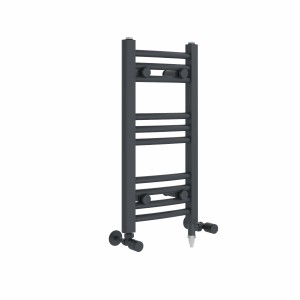 Fjord 600 x 300mm Dual Fuel Curved Anthracite Electric Heated Towel Rail