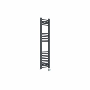 Fjord 1200 x 300mm Curved Anthracite Thermostatic Touch Control Wifi Electric Heated Towel Rail