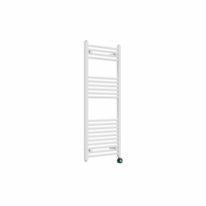 Bergen 1200 x 500mm Straight White Thermostatic Touch Control Electric Heated Towel Rail
