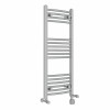 Fjord 1000 x 400mm Dual Fuel Curved Chrome Thermostatic Electric Heated Towel Rail