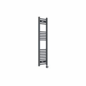 Fjord 1200 x 300mm Curved Anthracite Thermostatic Touch Control Electric Heated Towel Rail