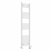 Fjord 1600 x 400mm Dual Fuel Curved White Thermostatic Electric Heated Towel Rail