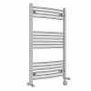 Fjord 1000 x 600mm Dual Fuel Curved Chrome Thermostatic Electric Heated Towel Rail