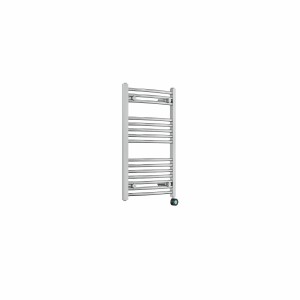Fjord 800 x 500mm Curved Chrome Thermostatic Touch Control Wifi Electric Heated Towel Rail