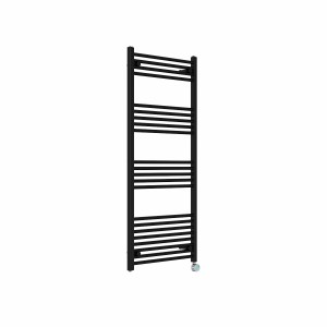 Bergen 1400 x 600mm Straight Black Thermostatic Touch Control Wifi Electric Heated Towel Rail