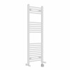 Bergen 1200 x 400mm Dual Fuel Straight White Thermostatic Electric Heated Towel Rail