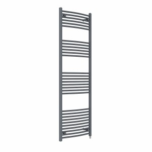 Fjord 1800 x 600mm Curved Anthracite Electric Heated Towel Rail