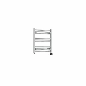 Fjord 600 x 600mm Curved Chrome Thermostatic Touch Control Electric Heated Towel Rail