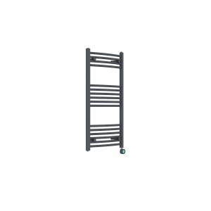 Fjord 1000 x 500mm Curved Anthracite Thermostatic Touch Control Wifi Electric Heated Towel Rail