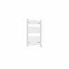 Fjord 800 x 600mm Curved White Thermostatic Touch Control Wifi Electric Heated Towel Rail