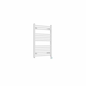 Fjord 800 x 600mm Curved White Thermostatic Touch Control Wifi Electric Heated Towel Rail
