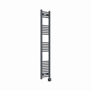 Bergen 1600 x 300mm Straight Anthracite Thermostatic Wifi Control Electric Heated Towel Rail