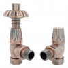 Antique Thermostatic Angled Radiator Valves - Antique Copper