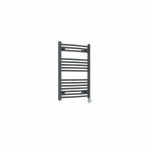 Fjord 800 x 600mm Curved Anthracite Thermostatic Touch Control Electric Heated Towel Rail