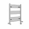 Fjord 600 x 500mm Dual Fuel Curved Chrome Thermostatic Electric Heated Towel Rail