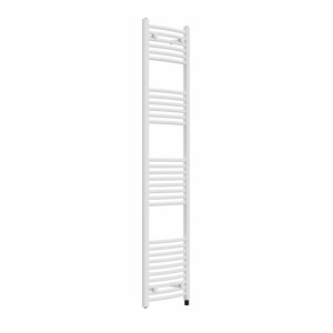Fjord 1800 x 400mm Curved White Prefilled Electric Heated Towel Rail