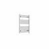 Bergen 800 x 600mm Straight Chrome Prefilled Electric Heated Towel Rail
