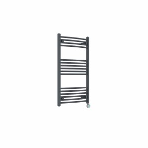 Fjord 1000 x 600mm Curved Anthracite Thermostatic Touch Control Electric Heated Towel Rail