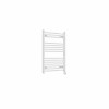 Fjord 800 x 600mm Curved White Thermostatic Touch Control Electric Heated Towel Rail