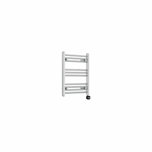 Bergen 600 x 500mm Straight Chrome Thermostatic Touch Control Electric Heated Towel Rail