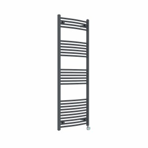 Fjord 1600 x 600mm Curved Anthracite Thermostatic Touch Control Electric Heated Towel Rail
