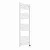Fjord 1800 x 600mm Curved White Thermostatic Touch Control Electric Heated Towel Rail