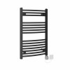 Fjord 800 x 500mm Curved Black HEC Thermostatic Electric Heated Towel Rail