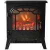 VRUC - Electric Fireplace Black Stove Free Standing Flame Effect - 1800W