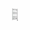 Fjord 800 x 500mm Curved Chrome Thermostatic Touch Control Electric Heated Towel Rail