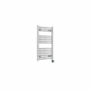 Fjord 800 x 500mm Curved Chrome Thermostatic Touch Control Electric Heated Towel Rail