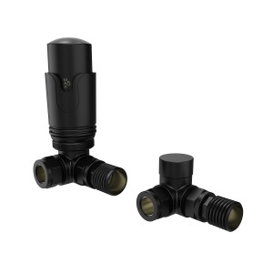 Corner Thermostatic Radiator Valves - Black