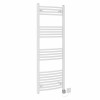 Fjord 1400 x 500mm Curved White HEC Thermostatic Electric Heated Towel Rail