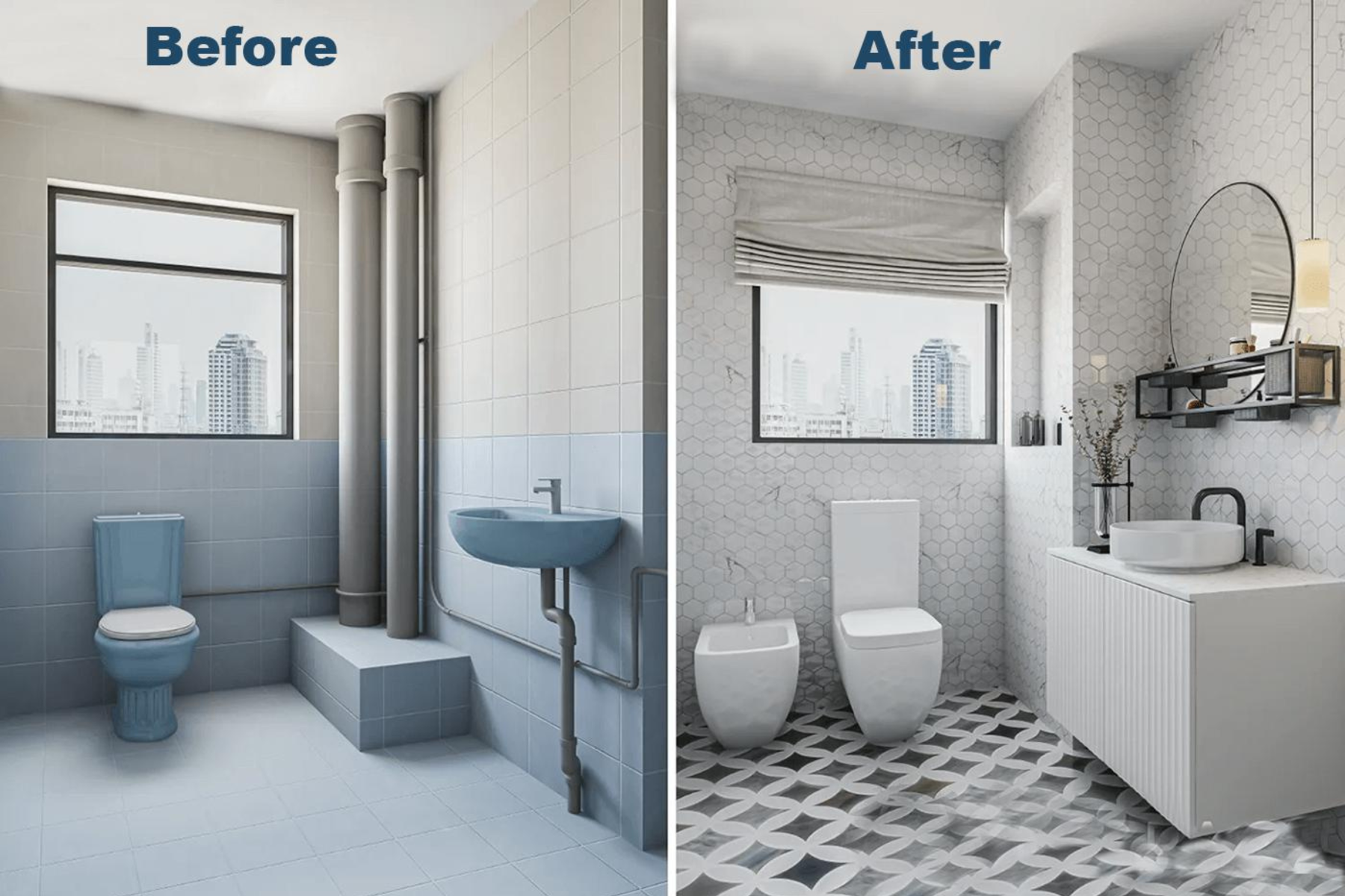 Before And After Of Bathroom Renovation