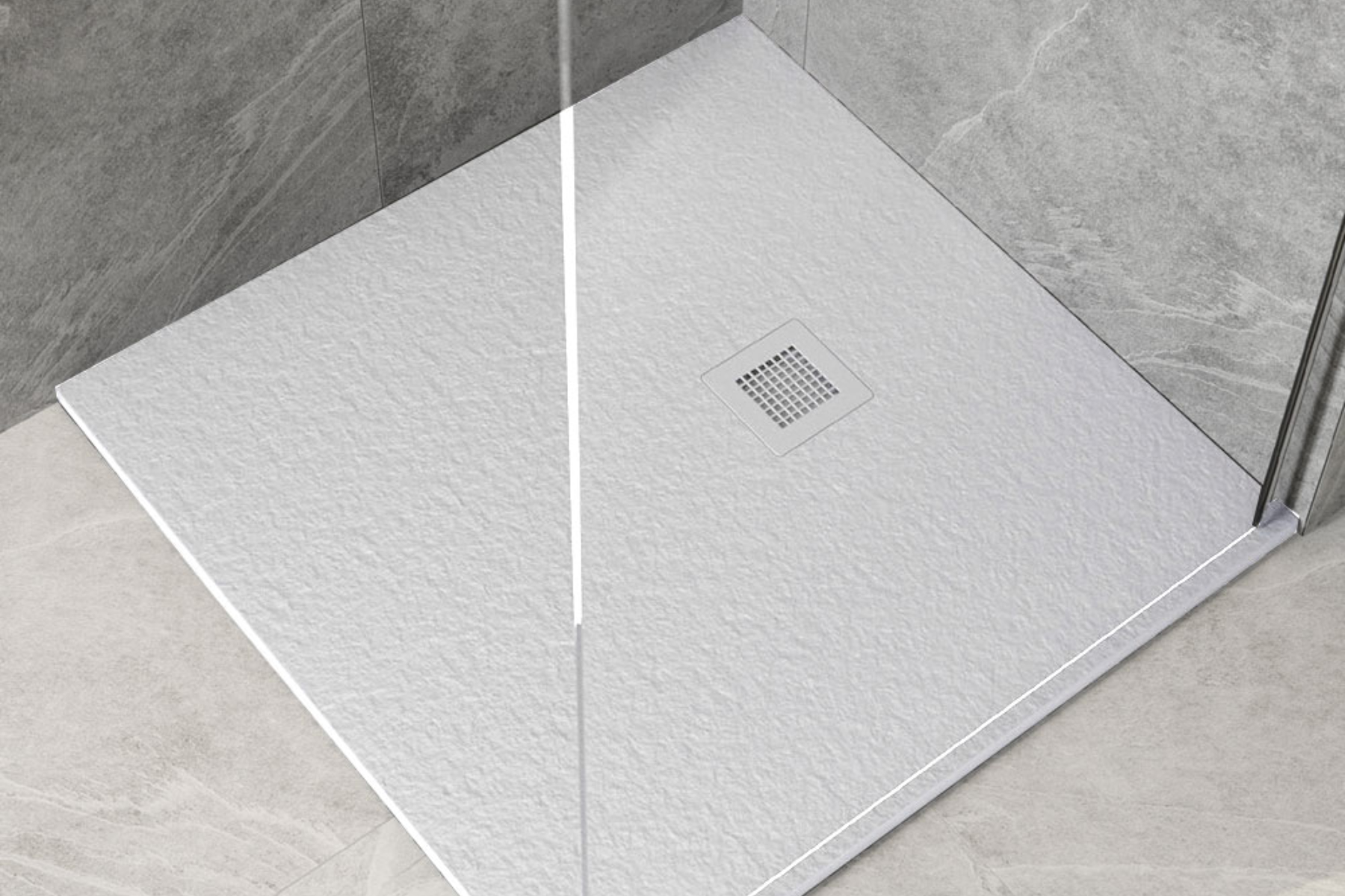 Square Shower Tray In Wet Room Enclosure